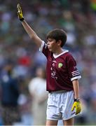 24 July 2022; Christian McGerr, Melview N.S., Melview, Longford, representing Galway, during the INTO Cumann na mBunscol GAA Respect Exhibition Go Games at GAA All-Ireland Senior Football Championship Final match between Kerry and Galway at Croke Park in Dublin. Photo by Piaras Ó Mídheach/Sportsfile