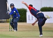 27 July 2022; Stephen Doheny of North West Warriors during the Cricket Ireland Inter-Provincial Trophy match between Northern Knights and North West Warriors at Pembroke Cricket Club in Dublin. Photo by Piaras Ó Mídheach/Sportsfile