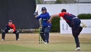 27 July 2022; Stephen Doheny of North West Warriors during the Cricket Ireland Inter-Provincial Trophy match between Northern Knights and North West Warriors at Pembroke Cricket Club in Dublin. Photo by Piaras Ó Mídheach/Sportsfile