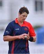 27 July 2022; Tom Mayes of Northern Knights during the Cricket Ireland Inter-Provincial Trophy match between Northern Knights and North West Warriors at Pembroke Cricket Club in Dublin. Photo by Piaras Ó Mídheach/Sportsfile