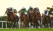 27 July 2022; Dads Lad, centre, with Ruth Dudfield up, on their way to winning the Tote Maiden during day three of the Galway Races Summer Festival at Ballybrit Racecourse in Galway. Photo by Seb Daly/Sportsfile