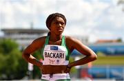 28 July 2022; Okwu Backari of Team Ireland after competing in the girls 100m hurdles event during day four of the 2022 European Youth Summer Olympic Festival at Banská Bystrica, Slovakia. Photo by Eóin Noonan/Sportsfile
