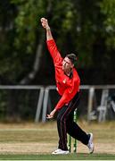 28 July 2022; Gareth Delany of Munster Reds during the Cricket Ireland Inter-Provincial Trophy match between Munster Reds and Northern Knights at Pembroke Cricket Club in Dublin. Photo by Sam Barnes/Sportsfile