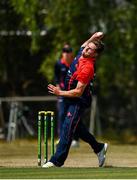 28 July 2022; Mark Adair of Northern Knights during the Cricket Ireland Inter-Provincial Trophy match between Munster Reds and Northern Knights at Pembroke Cricket Club in Dublin. Photo by Sam Barnes/Sportsfile