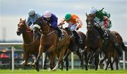 28 July 2022; Soaring Monarch, second from left, with Declan McDonogh up, on their way to winning the Rockshore Handicap during day four of the Galway Races Summer Festival at Ballybrit Racecourse in Galway. Photo by Seb Daly/Sportsfile