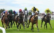 28 July 2022; Surrounding, second from right, with Ronan Whelan up, on their way to winning the Arthur Guinness Irish EBF Corrib Fillies Stakes during day four of the Galway Races Summer Festival at Ballybrit Racecourse in Galway. Photo by Seb Daly/Sportsfile