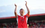 28 July 2022; Garry Buckley of Sligo celebrates after the UEFA Europa Conference League 2022/23 Second Qualifying Round First Leg match between Sligo Rovers and Motherwell at The Showgrounds in Sligo. Photo by David Fitzgerald/Sportsfile