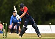 29 July 2022; Tom Mayes of Northern Knights during the Cricket Ireland Inter-Provincial Trophy match between Northern Knights and Leinster Lightning at Pembroke Cricket Club in Dublin. Photo by Sam Barnes/Sportsfile