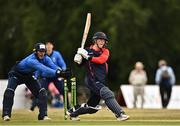 29 July 2022; Neil Rock of Northern Knights is stumped by Lorcan Tucker of Leinster Lightning during the Cricket Ireland Inter-Provincial Trophy match between Northern Knights and Leinster Lightning at Pembroke Cricket Club in Dublin. Photo by Sam Barnes/Sportsfile