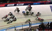 13 August 2022; Riders who crashed off their bike, from left, Katerina Kohoutkova of Czech Republic, Alice Sharpe of Ireland, Eukene Larrarte Arteaga of Spain, Patrycja Lorkowska of Poland and Letizia Paternoster of Italy in the Women's Elimination Race Final during day 3 of the European Championships 2022 at Messe Munchen in Munich, Germany. Photo by David Fitzgerald/Sportsfile