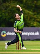 15 August 2022; Josh Little of Ireland during the Men's T20 International match between Ireland and Afghanistan at Stormont in Belfast. Photo by Ramsey Cardy/Sportsfile