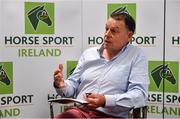 17 August 2022; Breeder John Carey speaking during the launch of ‘The Business of Breeding’ Report at the Clayton Hotel on Burlington Road in Dublin. Photo by Sam Barnes/Sportsfile