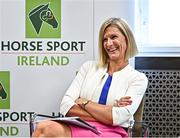 17 August 2022; Senator Pippa Hackett, Minister of State at the Department of Agriculture, Food and the Marine, during the launch of ‘The Business of Breeding’ Report at the Clayton Hotel on Burlington Road in Dublin. Photo by Sam Barnes/Sportsfile