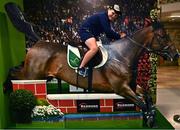 17 August 2022; Ross Beattie, aged 11, from Craughwell, Galway, visits the Horse Sport Ireland trade stand during the Dublin Horse Show at the RDS in Dublin. Photo by Sam Barnes/Sportsfile