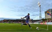 26 August 2022; Ali Coote of Bohemians takes a corner kick during the Extra.ie FAI Cup second round match between Lucan United and Bohemians at Dalymount Park in Dublin. Photo by Seb Daly/Sportsfile