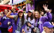 27 August 2022; Northwestern Wildcats supporters at Fitzsimons bar during the pre-match tailgate at Temple Bar in Dublin ahead of the The Aer Lingus College Football Classic 2022 match between Northwestern Wildcats and Nebraska Cornhuskers. Photo by Sam Barnes/Sportsfile