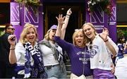 27 August 2022; Northwestern Wildcats supporters at Fitzsimons Bar during the pre-match tailgate at Temple Bar in Dublin ahead of the The Aer Lingus College Football Classic 2022 match between Northwestern Wildcats and Nebraska Cornhuskers. Photo by Sam Barnes/Sportsfile