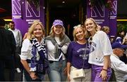 27 August 2022;  Northwestern Wildcats supporters at Fitzsimons Bar during the pre-match tailgate at Temple Bar in Dublin ahead of the The Aer Lingus College Football Classic 2022 match between Northwestern Wildcats and Nebraska Cornhuskers. Photo by Sam Barnes/Sportsfile
