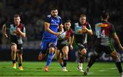 2 September 2022; Max Deegan of Leinster makes a break during the pre-season friendly match between Harlequins and Leinster at Twickenham Stoop in London, England. Photo by Brendan Moran/Sportsfile