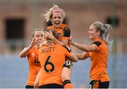 6 September 2022; Denise O'Sullivan of Republic of Ireland celebrates with teammates after scoring their side's first goal during the FIFA Women's World Cup 2023 Qualifier match between Slovakia and Republic of Ireland at National Training Centre in Senec, Slovakia. Photo by Stephen McCarthy/Sportsfile