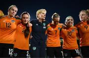 6 September 2022; Republic of Ireland manager Vera Pauw with her players after the FIFA Women's World Cup 2023 Qualifier match between Slovakia and Republic of Ireland at National Training Centre in Senec, Slovakia. Photo by Stephen McCarthy/Sportsfile