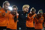 6 September 2022; Republic of Ireland manager Vera Pauw with her players after the FIFA Women's World Cup 2023 Qualifier match between Slovakia and Republic of Ireland at National Training Centre in Senec, Slovakia. Photo by Stephen McCarthy/Sportsfile