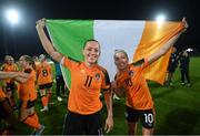 6 September 2022; Katie McCabe, left, and Denise O'Sullivan of Republic of Ireland after the FIFA Women's World Cup 2023 Qualifier match between Slovakia and Republic of Ireland at National Training Centre in Senec, Slovakia. Photo by Stephen McCarthy/Sportsfile