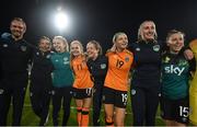 6 September 2022; Republic of Ireland players and staff in the huddle after the FIFA Women's World Cup 2023 Qualifier match between Slovakia and Republic of Ireland at National Training Centre in Senec, Slovakia. Photo by Stephen McCarthy/Sportsfile