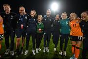 6 September 2022; Republic of Ireland players and staff in the huddle after the FIFA Women's World Cup 2023 Qualifier match between Slovakia and Republic of Ireland at National Training Centre in Senec, Slovakia. Photo by Stephen McCarthy/Sportsfile