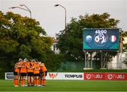 6 September 2022; Republic of Ireland players huddle before the start of the second half of the FIFA Women's World Cup 2023 Qualifier match between Slovakia and Republic of Ireland at National Training Centre in Senec, Slovakia. Photo by Stephen McCarthy/Sportsfile