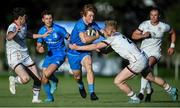 16 September 2022; Henry McErlean of Leinster in action against James McCormick of Ulster during the A Interprovinical match between Leinster A and Ulster A at Templeville Road in Dublin. Photo by Tyler Miller/Sportsfile