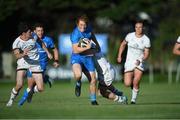 16 September 2022; Henry McErlean of Leinster in action against James McCormick of Ulster during the A Interprovinical match between Leinster A and Ulster A at Templeville Road in Dublin. Photo by Tyler Miller/Sportsfile