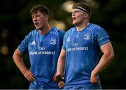 16 September 2022; Daniel Leane, left, and Seán O’Brien of Leinster during the A Interprovinical match between Leinster A and Ulster A at Templeville Road in Dublin. Photo by Brendan Moran/Sportsfile