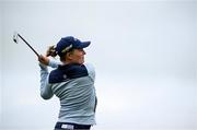 22 September 2022; Manon De Roey of Belgium watches her tee shot from the 17th tee box during round one of the KPMG Women's Irish Open Golf Championship at Dromoland Castle in Clare. Photo by Brendan Moran/Sportsfile