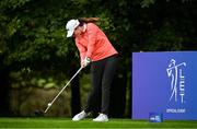 22 September 2022; Leona Maguire of Ireland drives from the second tee box during round one of the KPMG Women's Irish Open Golf Championship at Dromoland Castle in Clare. Photo by Brendan Moran/Sportsfile