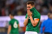 27 September 2022; Lee O'Connor of Republic of Ireland after the UEFA European U21 Championship play-off second leg match between Israel and Republic of Ireland at Bloomfield Stadium in Tel Aviv, Israel. Photo by Seb Daly/Sportsfile