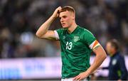27 September 2022; Jake O'Brien of Republic of Ireland after the UEFA European U21 Championship play-off second leg match between Israel and Republic of Ireland at Bloomfield Stadium in Tel Aviv, Israel. Photo by Seb Daly/Sportsfile
