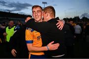 1 October 2022; David Lacey of Na Fianna celebrates with supporters after the Dublin County Senior Club Football Championship Semi-Final match between Ballyboden St Endas and Na Fianna at Parnell Park in Dublin. Photo by Eóin Noonan/Sportsfile