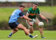 2 October 2022; /Michael Quinlivan of Clonmel Commercials in action against Jack Harney of Moyle Rovers during the Tipperary County Senior Football Championship Semi-Final match between Moyle Rovers and Clonmel Commercials at Golden Kilfeacle GAA Club in Tipperary. Photo by Michael P Ryan/Sportsfile