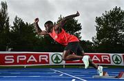 4 October 2022; Israel Olatunde, SPAR European Athletics Championship finalist, pictured at UCD Running Track at the launch of the SPAR College Fund which third level students in Ireland have the chance to win two prizes of €5,000 each to support them this academic year. SPAR has teamed up with the fastest Irish man in history and TikTok star Cian Mooney and calling on college students across Ireland to record a TikTok video in their local SPAR in under 10.17 seconds and share it to Cian Mooney’s TikTok channel to be in with a chance of winning. To find out more visit: www.spar.ie. Photo by Sam Barnes/Sportsfile