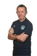 8 October 2022; Manager Gerry Davis poses during Republic of Ireland Amateur squad portrait session at AUL Complex in Dublin. Photo by Stephen McCarthy/Sportsfile