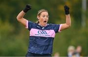 8 October 2022; Orla Mahon of Gaelic Athletic Association celebrates after scoring a goal during the LGFA Interfirms Blitz 2022 at GAA National Games Development Centre in Abbotstown, Dublin. This year, six teams competed for the top prize, while 18 teams signed up to take part in a recreational blitz. Photo by Seb Daly/Sportsfile