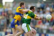 23 May 2004; John Crowley, Kerry, in action against Conor Whelan, Clare. Bank of Ireland Munster Senior Football Championship, Clare v Kerry, Cusack Park, Ennis, Co. Clare. Picture credit; Brendan Moran / SPORTSFILE