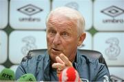 13 August 2013; Republic of Ireland manager Giovanni Trapattoni during a press conference ahead of their international friendly against Wales on Wednesday. Republic of Ireland Press Conference, Cardiff City Stadium, Cardiff, Wales. Picture credit: David Maher / SPORTSFILE