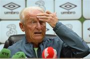 13 August 2013; Republic of Ireland manager Giovanni Trapattoni during a press conference ahead of their international friendly against Wales on Wednesday. Republic of Ireland Press Conference, Cardiff City Stadium, Cardiff, Wales. Picture credit: David Maher / SPORTSFILE