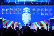 9 October 2022; A general view of the draw following the UEFA EURO 2024 Qualifying Round Draw at Festhalle Messe Frankfurt in Frankfurt am Main, Germany. Photo by Lukas Schulze / UEFA via Sportsfile