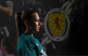 10 October 2022; Katie McCabe during a Republic of Ireland Women press conference at Hampden Park in Glasgow, Scotland. Photo by Stephen McCarthy/Sportsfile