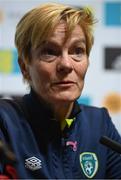 10 October 2022; Manager Vera Pauw during a Republic of Ireland Women press conference at Hampden Park in Glasgow, Scotland. Photo by Stephen McCarthy/Sportsfile