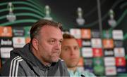 12 October 2022; Manager Erling Moe, left, and Martin Bjørnbak during a Molde media conference at Tallaght Stadium in Dublin. Photo by Seb Daly/Sportsfile