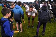 16 October 2022; Craig Dias of Kilmacud Crokes celebrates with supporters after the Dublin County Senior Club Championship Football Final match between Kilmacud Crokes and Na Fianna at Parnell Park in Dublin. Photo by Daire Brennan/Sportsfile